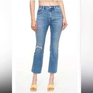 Pistola Women's Lennon Distressed High Rise Crop Bootcut Jean 32 Flare NWT $138
